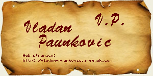 Vladan Paunković vizit kartica